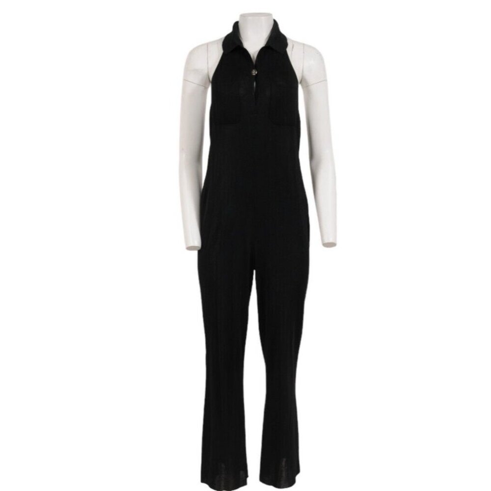 Celine Womens Sleeveless Backless Jumpsuit Medium Black Phoebe Philo Era Dress